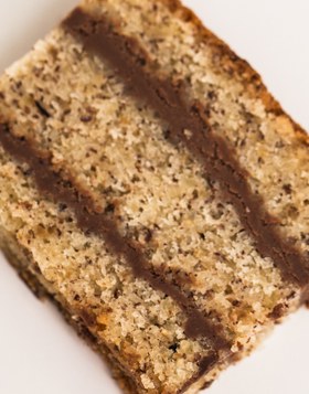 Nut Cake with Mousse au Chocolat